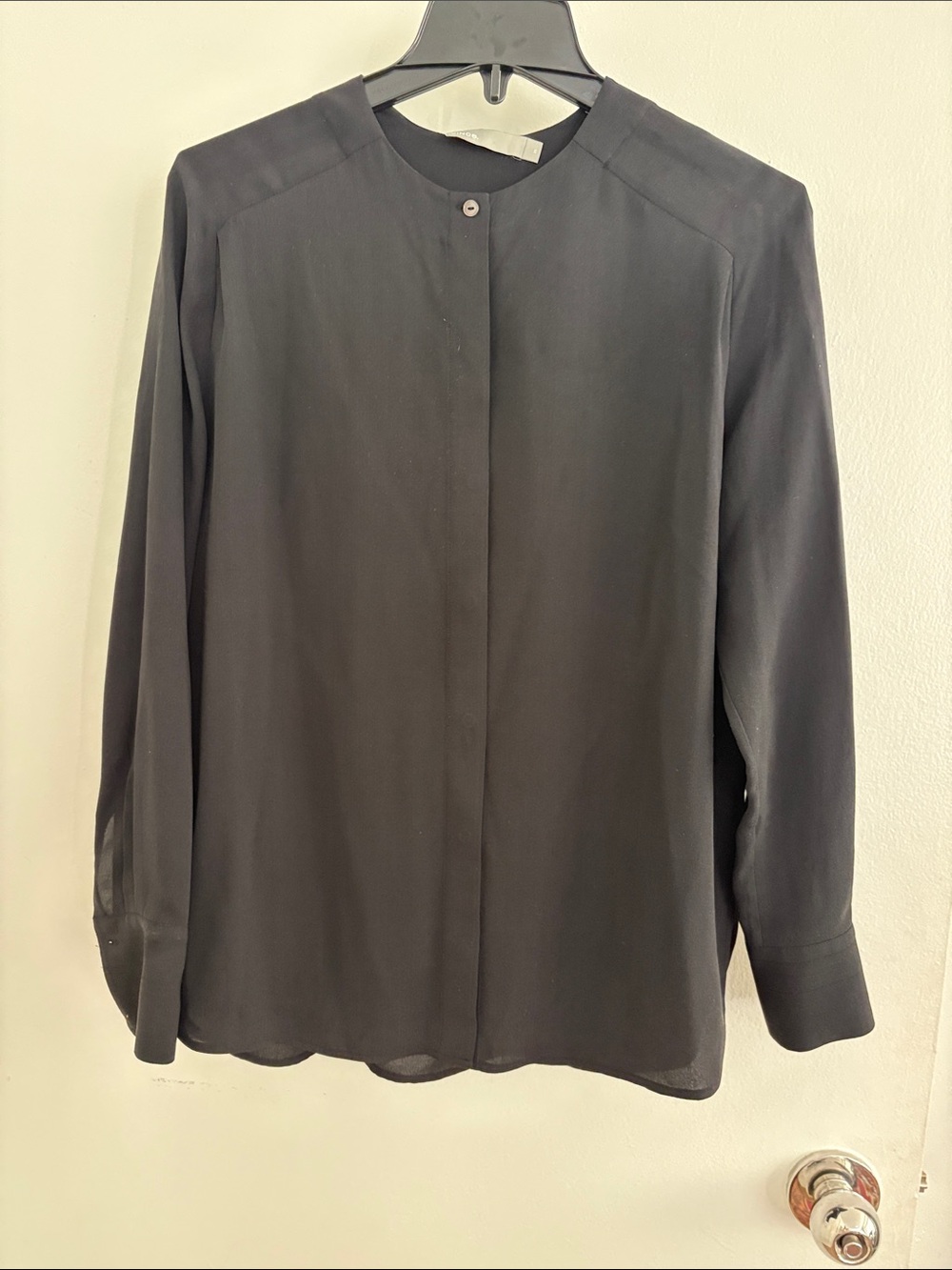 Vince - Black Silk Blend Button Down Blouse Shirt Top - XS